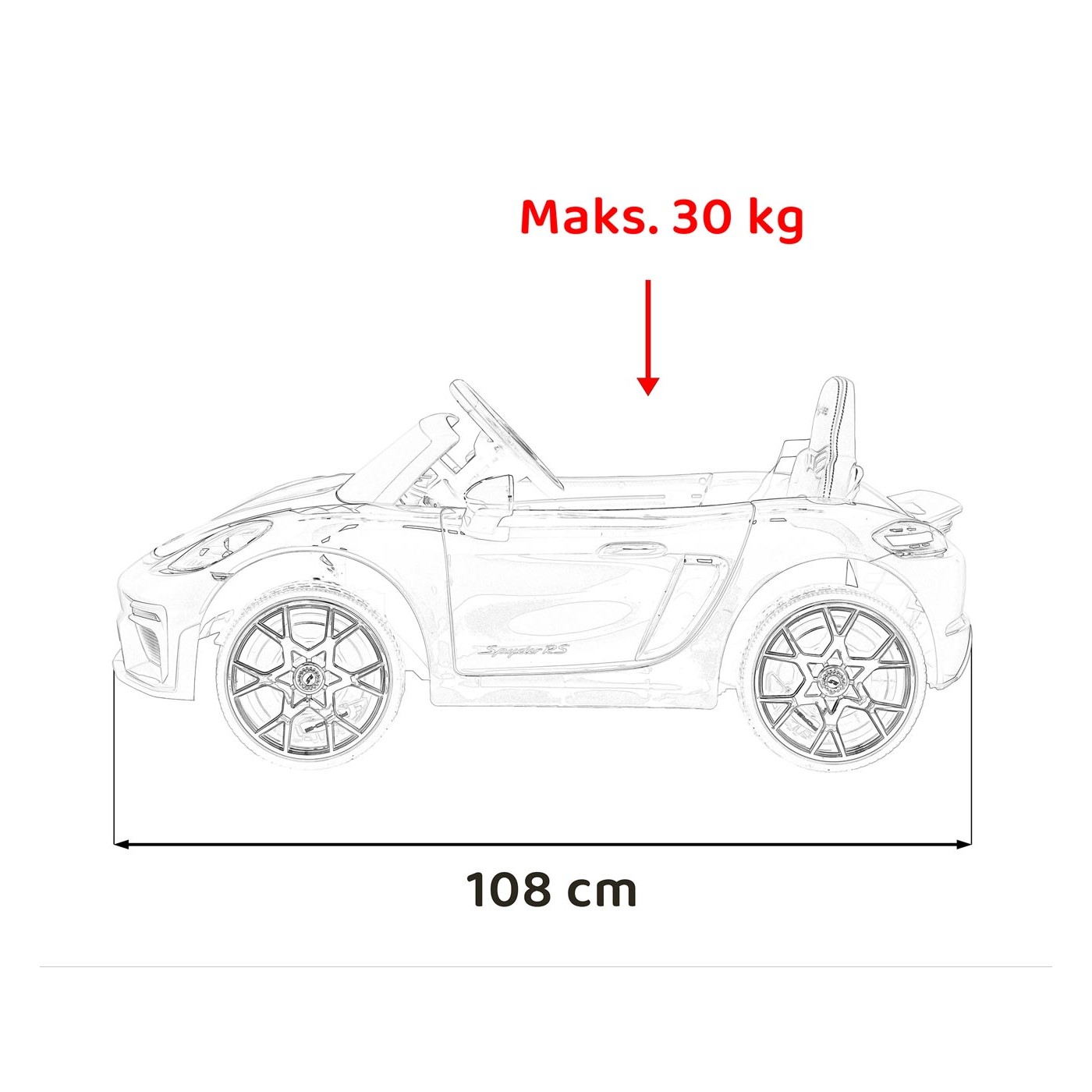 Vozidlo Porsche Spyder RS 718, černý lak