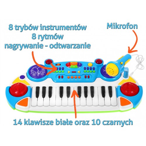 Keybord 2 Oktávy modrá