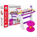 Modrá hudební sada klávesnice Snare Keyboard + Výstrahy + Mikrofon pro děti 3+ Světla + Zvuky 2 oktávy