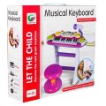 Modrá hudební sada klávesnice Snare Keyboard + Výstrahy + Mikrofon pro děti 3+ Světla + Zvuky 2 oktávy