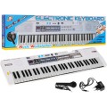 Bílý keybord pro děti 5+ mikrofon nahrávání stereo reproduktory - model č. 008
