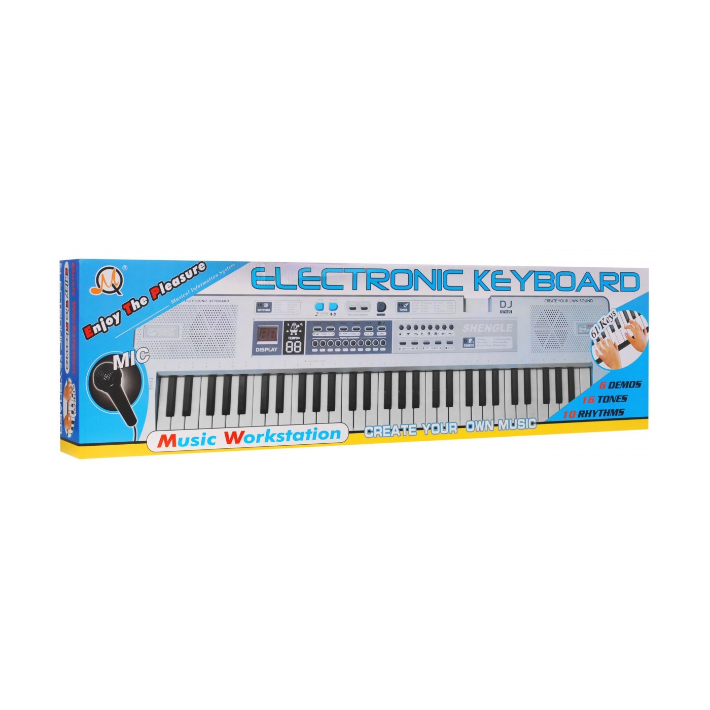Bílý keybord pro děti 5+ mikrofon nahrávání stereo reproduktory - model č. 008