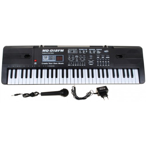 Keybord s výukovou funkcí pro děti 5+ mikrofon + nahrávací rádio - model č. 012