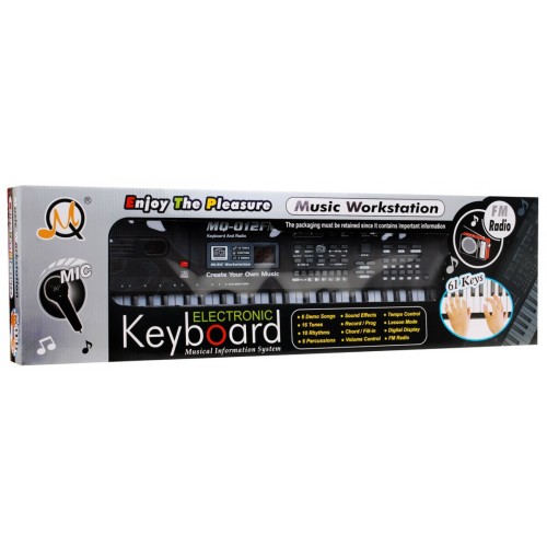Keybord s výukovou funkcí pro děti 5+ mikrofon + nahrávací rádio - model č. 012