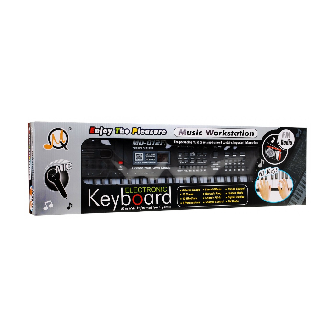 Keybord s výukovou funkcí pro děti 5+ mikrofon + nahrávací rádio - model č. 012