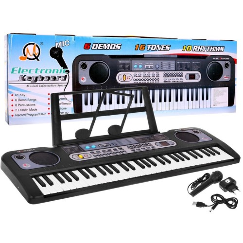 Keybord  pro děti 5+ Hudební stojan Mikrofon + Nahrávání USB MP3 Rádio - Model č. 020