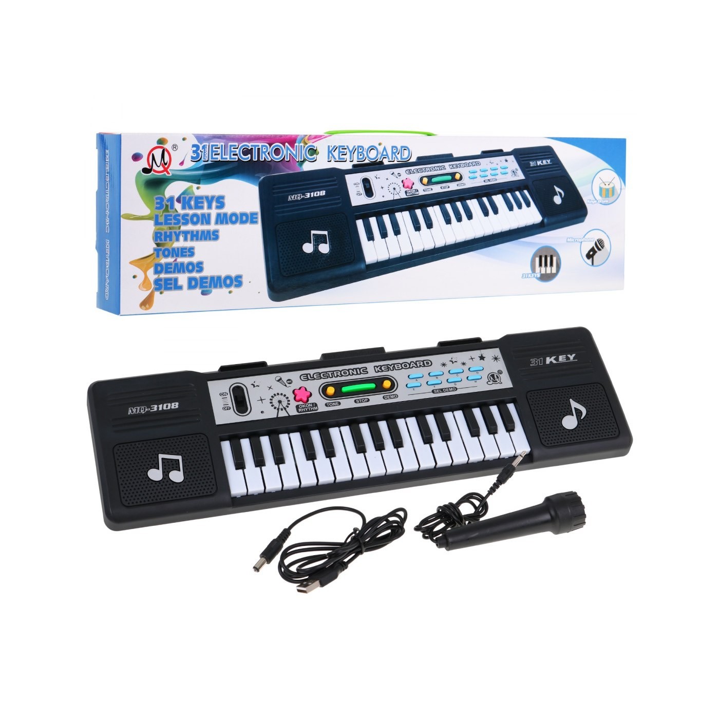31klávesový dětský keybord 5+ mikrofon + režim lekce - model # 3108