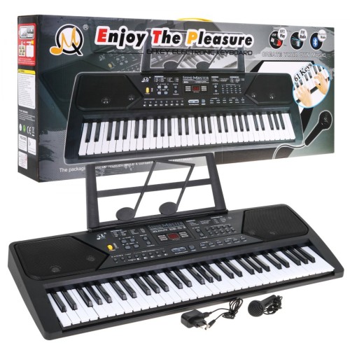 Keybord s výukovým režimem pro děti 5+ Mikrofon Radio hudební stojan - model č. 600