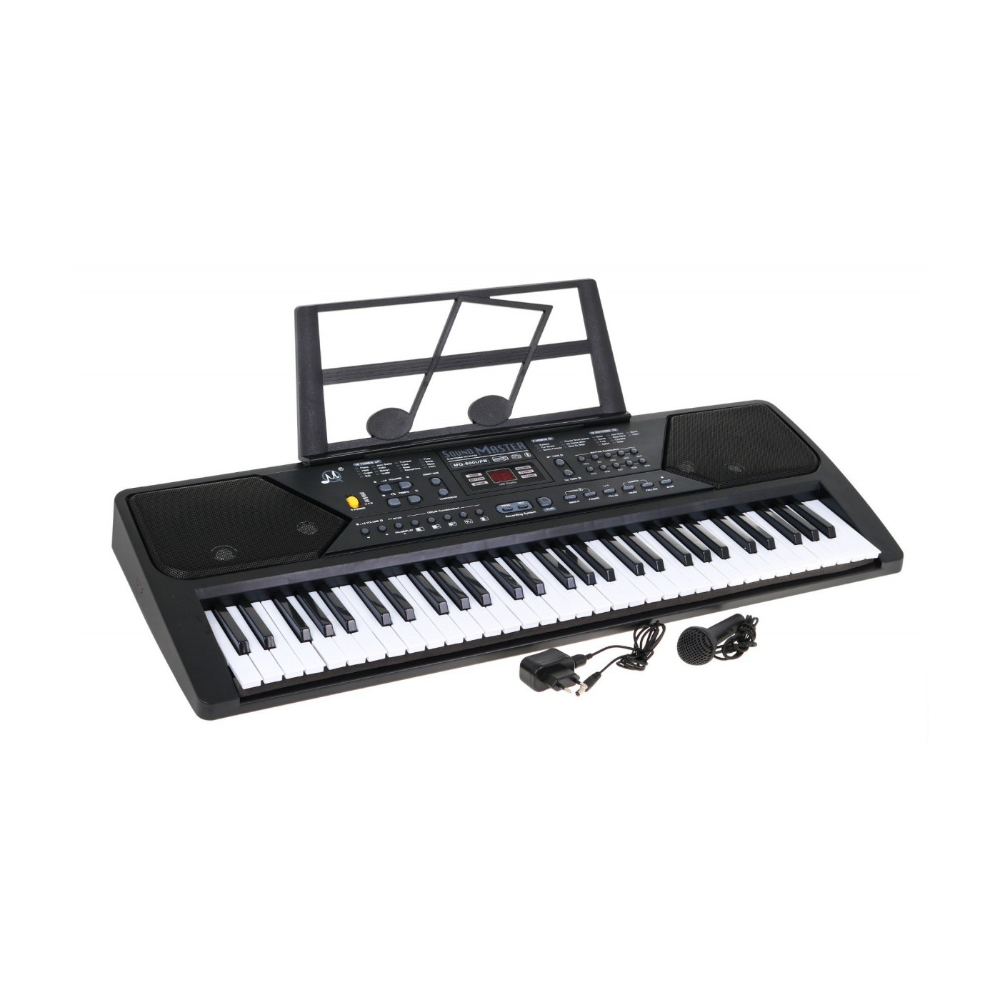 Keybord s výukovým režimem pro děti 5+ Mikrofon Radio hudební stojan - model č. 600