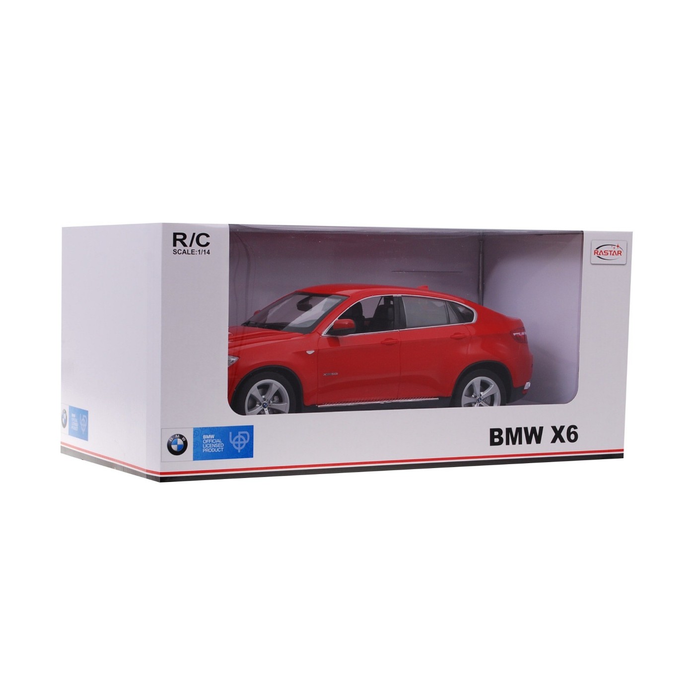 BMW X6 červený RASTAR model 1:14 Dálkové ovládání Auto SUV + 2,4 GHz dálkové ovládání