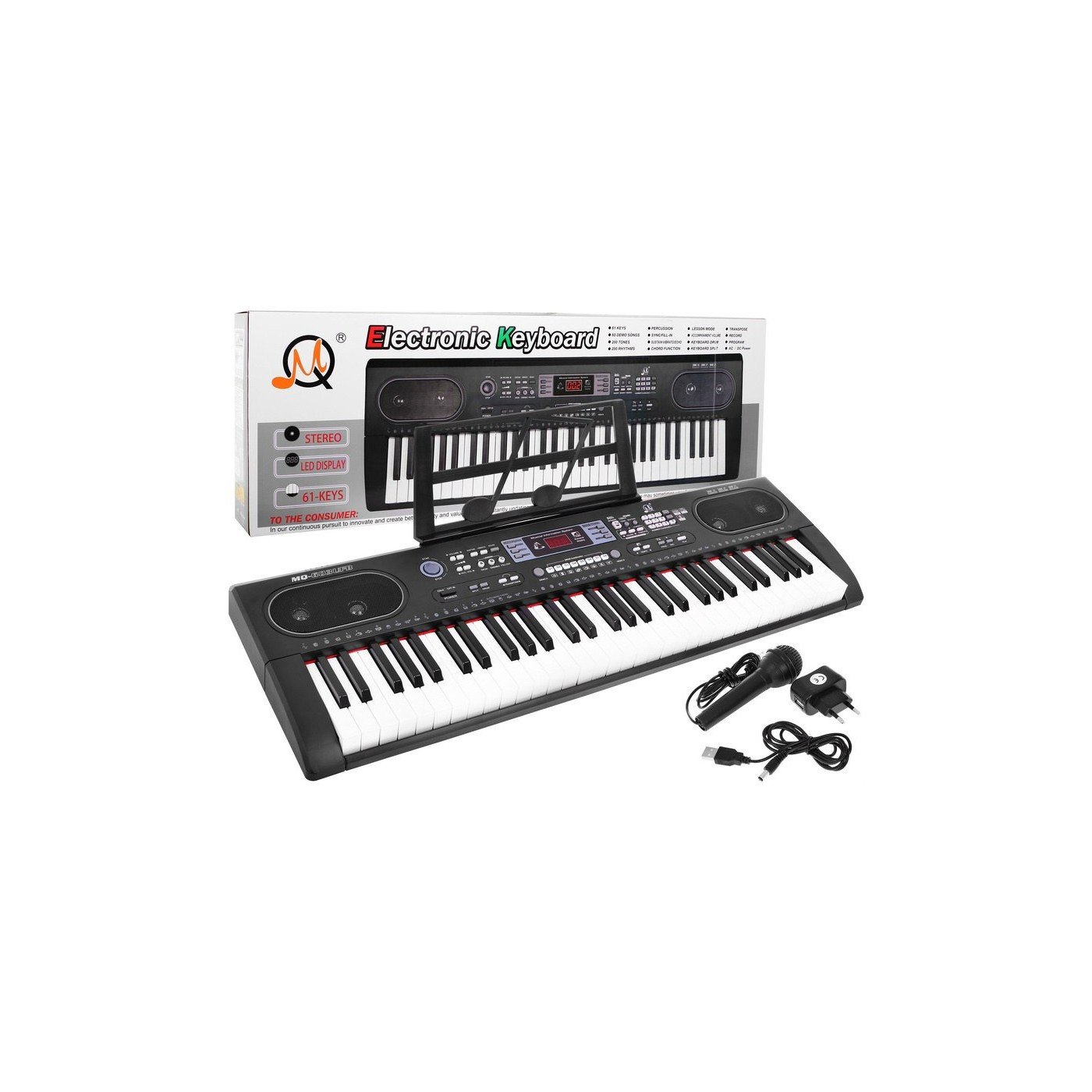 Multifunkční keybord pro děti 5+ hudební sada mikrofonní otáčkoměr - model č. 603