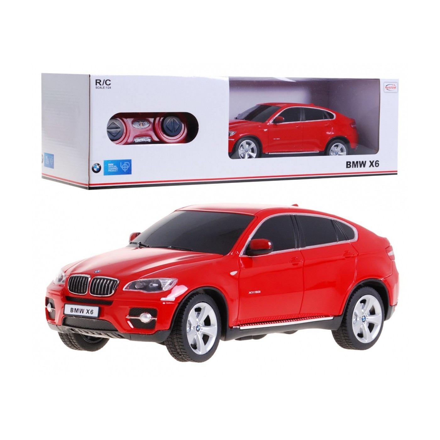 BMW X6 červený RASTAR model 1:24 Dálkové ovládání Auto SUV + dálkové ovládání