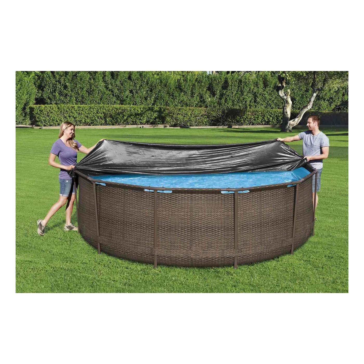 Kryt 370 cm pro rámový a panelový bazén 360-366cm/12FT BESTWAY