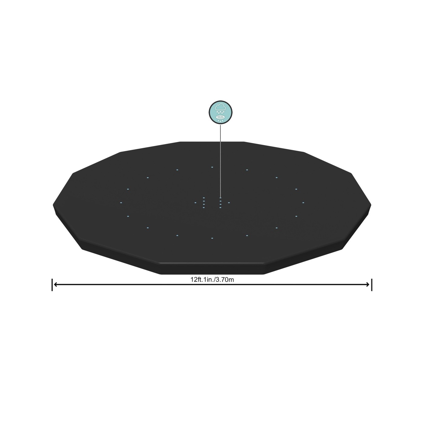 Kryt 370 cm pro rámový a panelový bazén 360-366cm/12FT BESTWAY