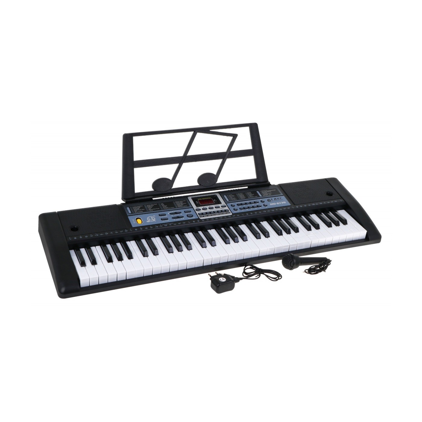 61klávesový dětský keybord 5+ výukový režim mikrofonní taktometr - model č. 6136