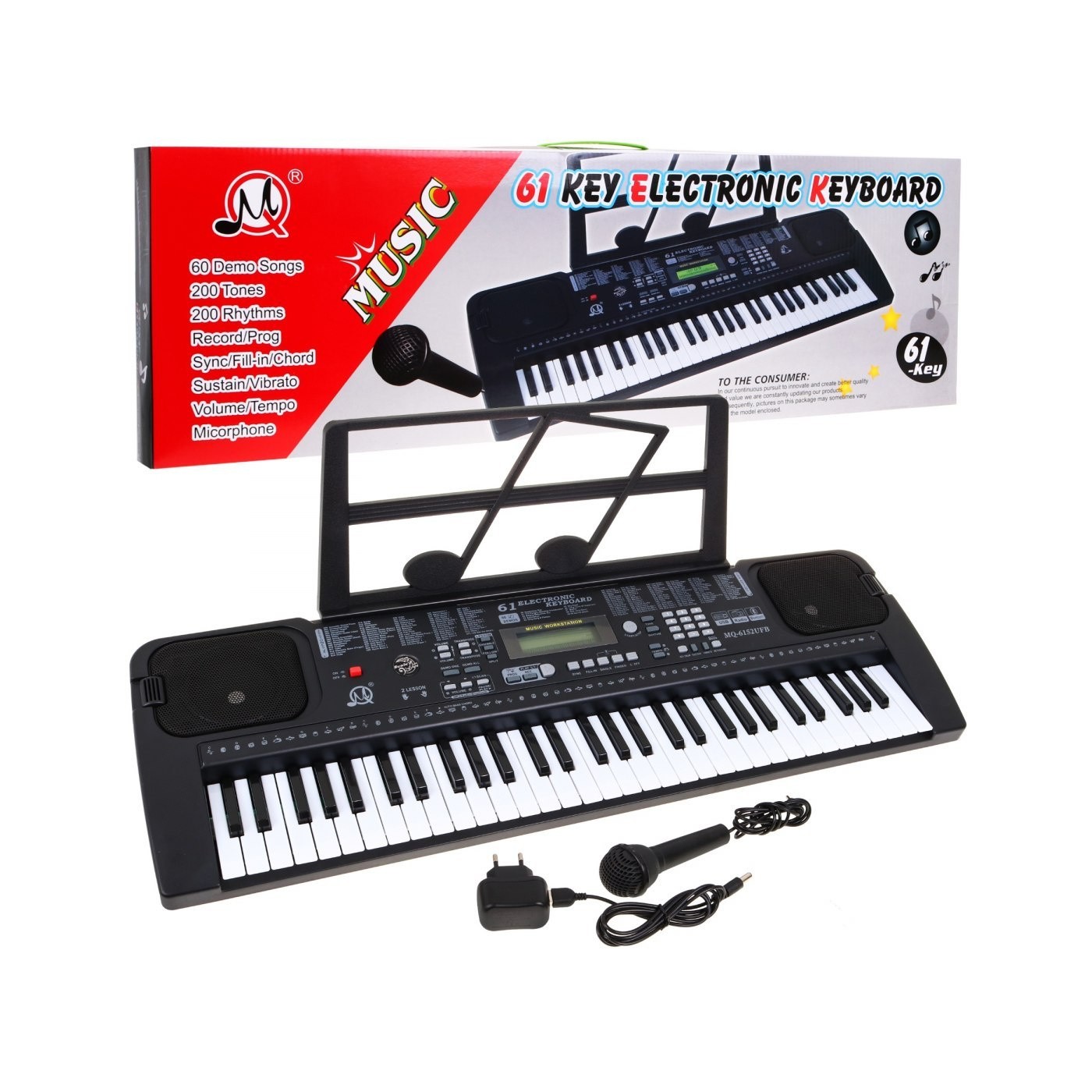 Keybord s mikrofonem pro děti 5+ USB MP3 rádio metr - model č. 6152