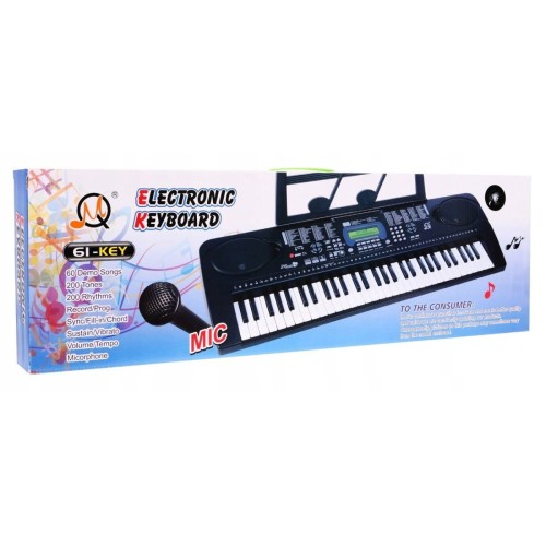Keybord pro děti 5+ mikrofon poznámkový stojan USB MP3 otáčkoměr - model č. 6159