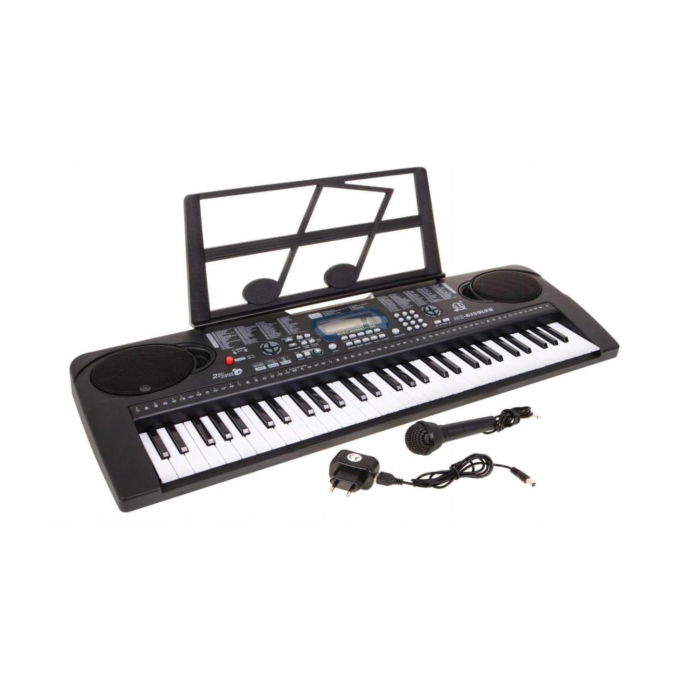 Keybord pro děti 5+ mikrofon poznámkový stojan USB MP3 otáčkoměr - model č. 6159