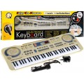 Béžový keybord pro děti 5+ mikrofon + nahrávání + USB MP3 - model # 811
