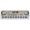 Béžový keybord pro děti 5+ mikrofon + nahrávání + USB MP3 - model # 811