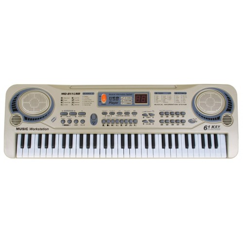 Béžový keybord pro děti 5+ mikrofon + nahrávání + USB MP3 - model # 811