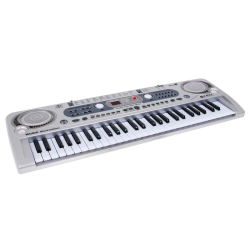 Stříbrný keybord pro děti 5+ mikrofon + USB nahrávání - model # 824