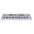 Stříbrný keybord pro děti 5+ mikrofon + USB nahrávání - model # 824