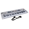 Stříbrný keybord pro děti 5+ mikrofon + USB nahrávání - model # 824