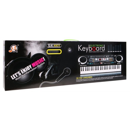 Stříbrný keybord pro děti 5+ mikrofon + USB nahrávání - model # 824