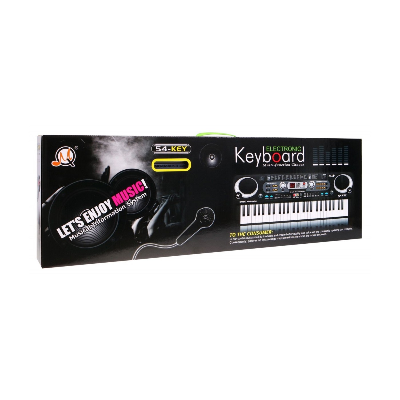 Stříbrný keybord pro děti 5+ mikrofon + USB nahrávání - model # 824