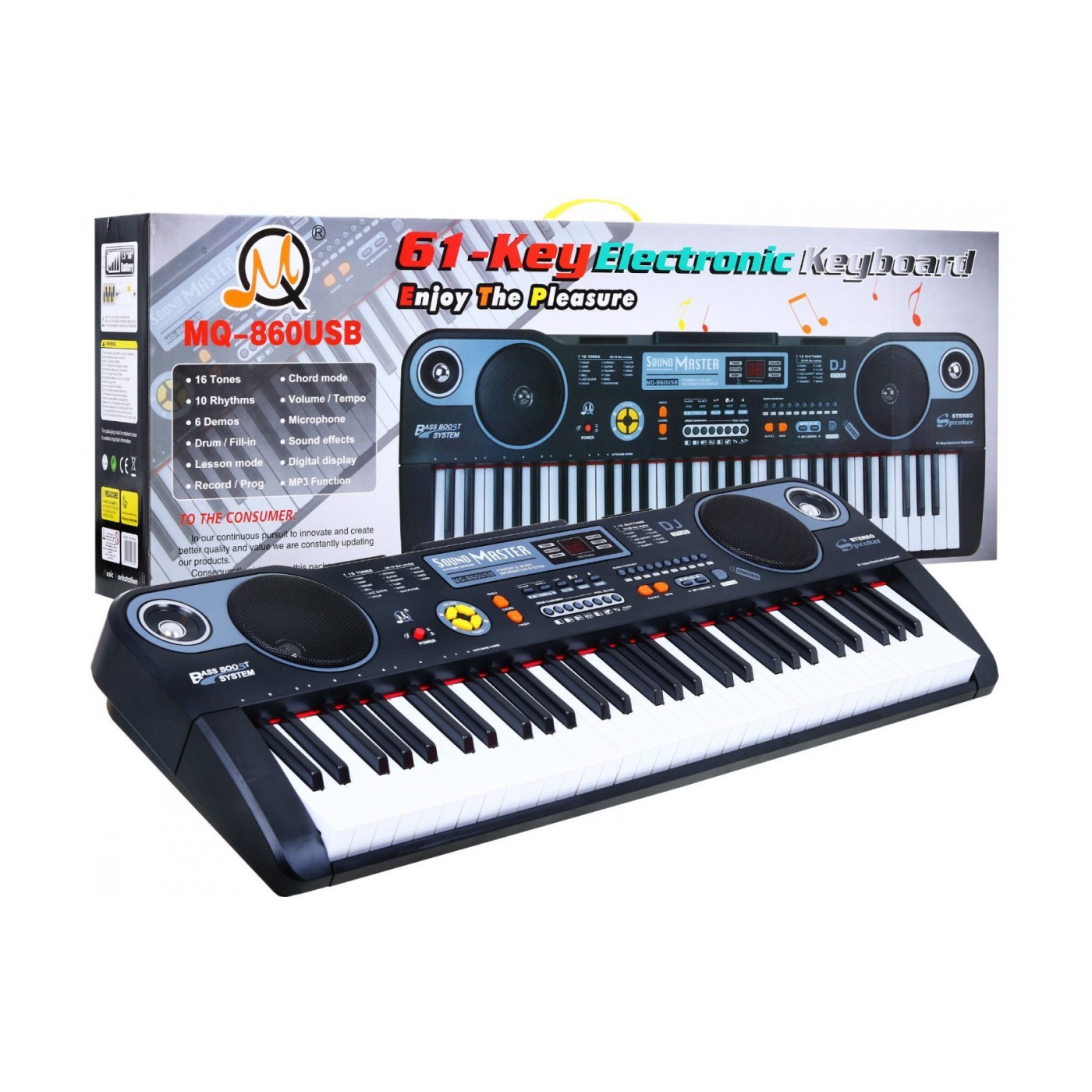 Keybord s funkcemi pro děti 5+ hudební sada Režim lekce Mikrofon - model č. 860