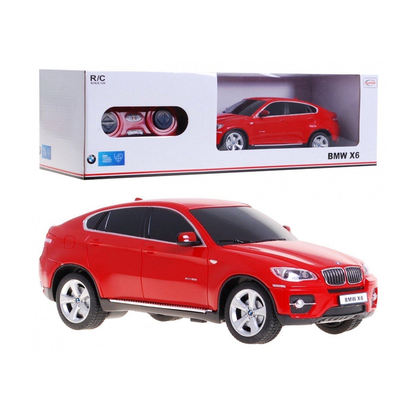 BMW X6 červený RASTAR model 1:24 Dálkové ovládání Auto SUV + dálkové ovládání