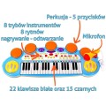 Modrá hudební sada keybord Snare mikrofon děti 3 světla 3 oktávy