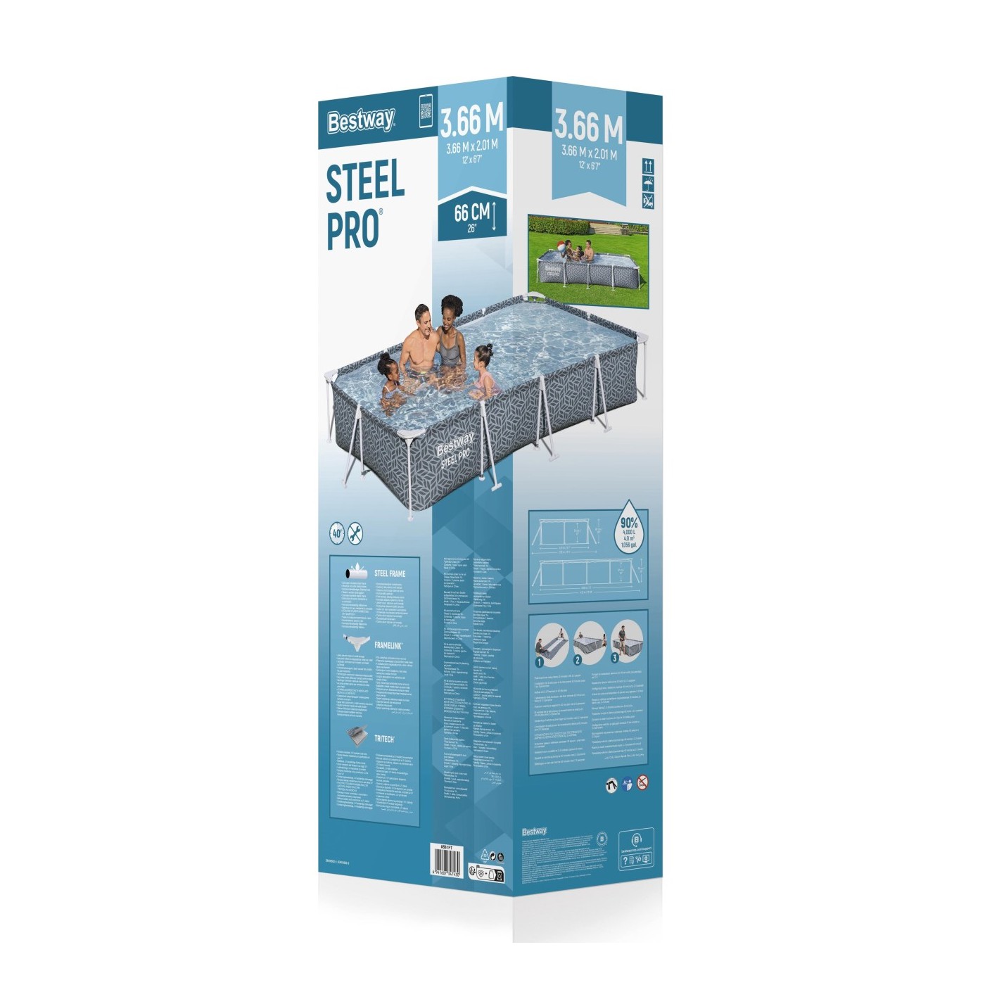 Steel Pro Frame Pool 366x201x66cm BESTWAY