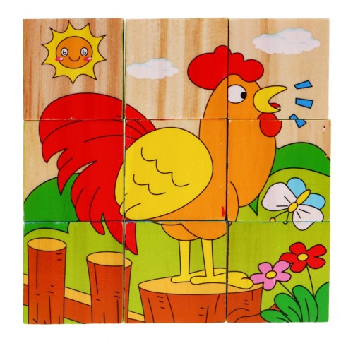 Dřevěné kostky pro nejmenší Farmářská edice