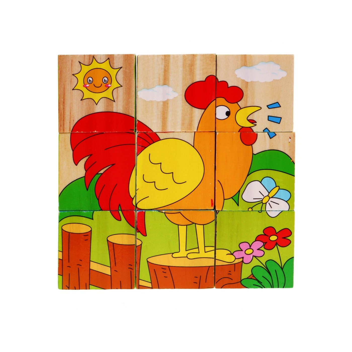 Dřevěné kostky pro nejmenší Farmářská edice