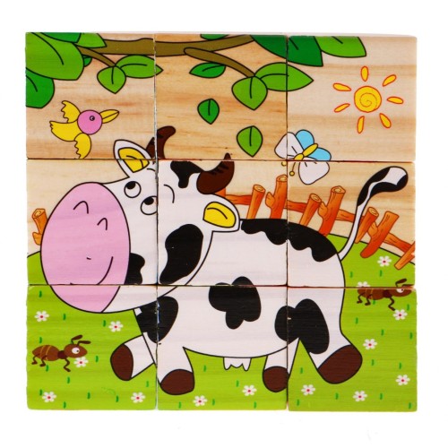 Dřevěné kostky pro nejmenší Farmářská edice
