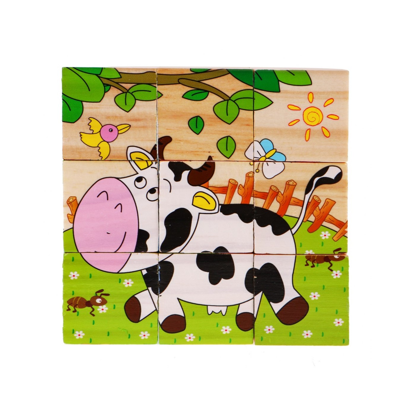 Dřevěné kostky pro nejmenší Farmářská edice