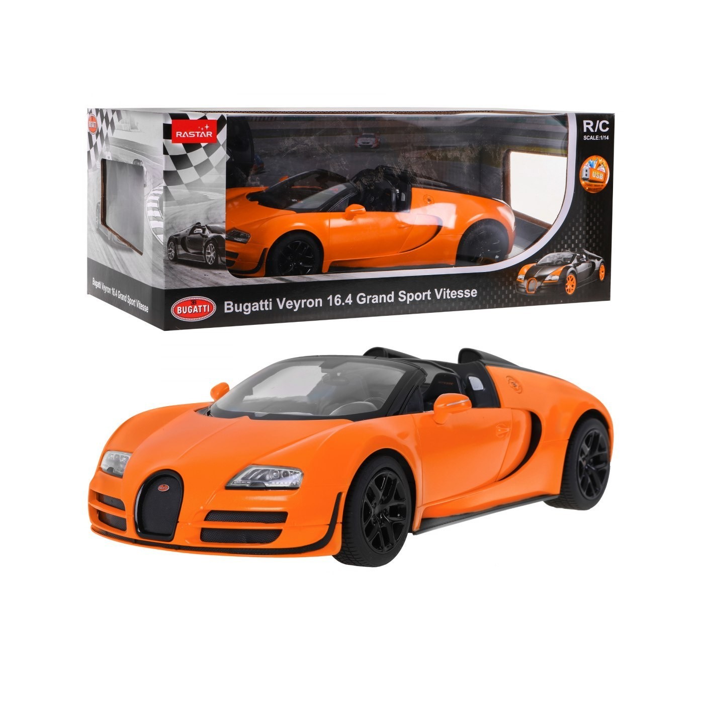 Autíčko R/C Bugatti Veyron Grand Sport Orange 1:14 RASTAR