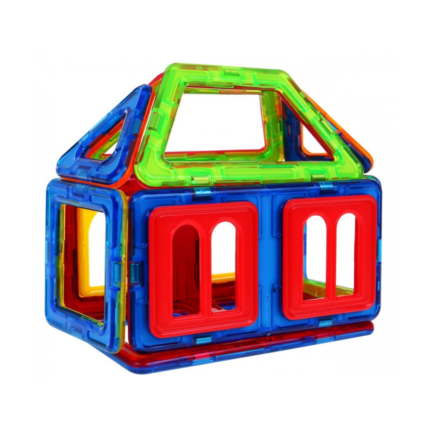 Mini sada Magnetické bloky pro děti 3+ Barevné prvky 13 ks + Šablona struktury