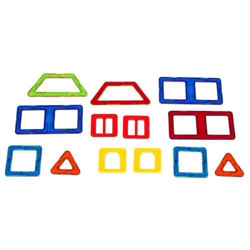 Mini sada Magnetické bloky pro děti 3+ Barevné prvky 13 ks + Šablona struktury