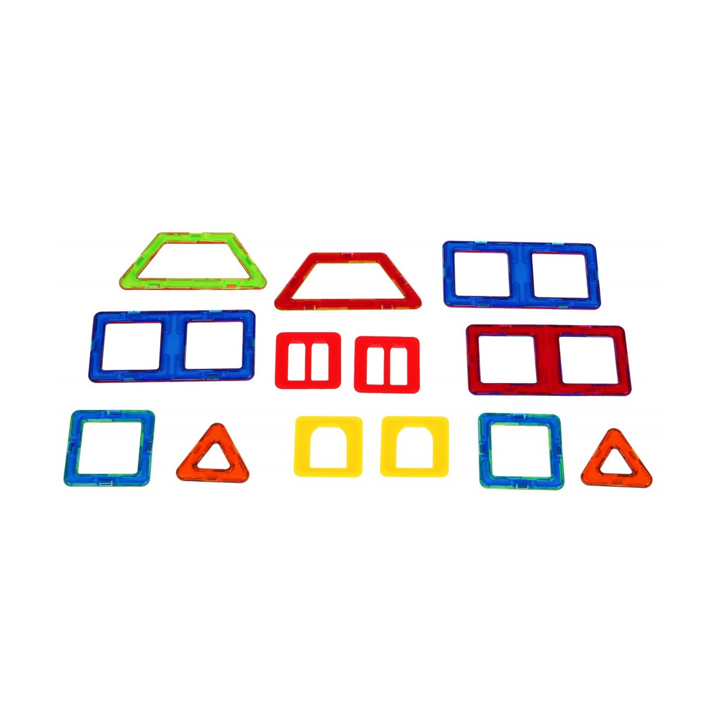 Mini sada Magnetické bloky pro děti 3+ Barevné prvky 13 ks + Šablona struktury