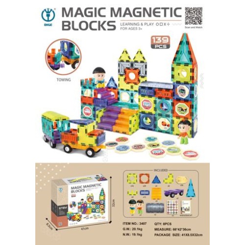Magnetické bloky sada 139 kusů