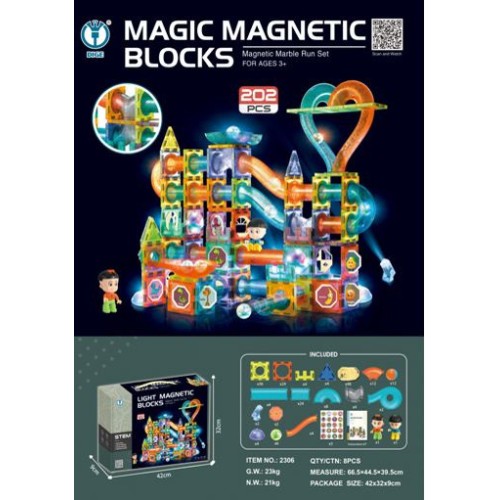 Magnetické bloky sada 202 kusů