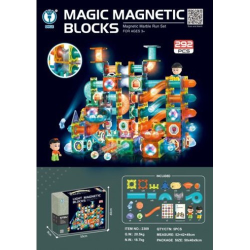Magnetické bloky sada 292 kusů