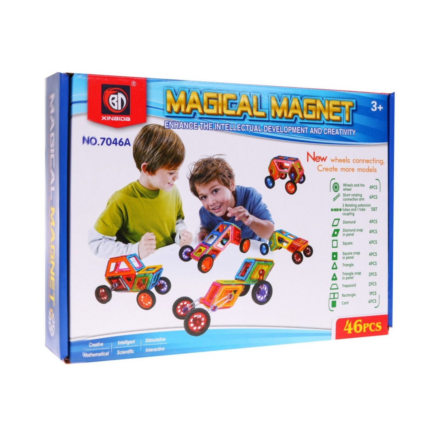 Magnetické bloky sada 46 kusů