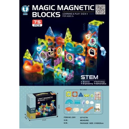 Magnetické bloky sada 65 kusů
