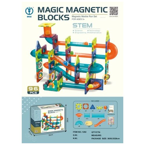 Magnetické bloky sada 96 kusů