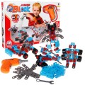 Stavební bloky pro děti 6+ Elektrický šroubovák + Nářadí + 10 modelů pro stavbu 552 el.