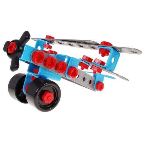 Stavební bloky pro děti 6+ Elektrický šroubovák + Nářadí + 10 modelů pro stavbu 552 el.
